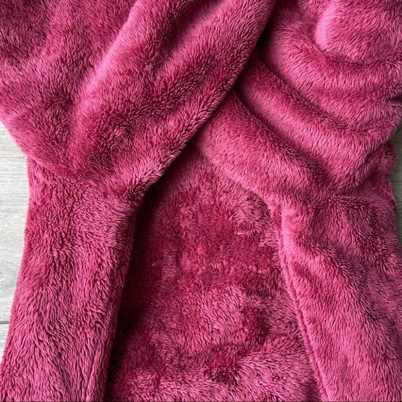 L.L.Bean Vintage Fuzzy Fleece Teddy Jacket  in Burgundy - Picture 11 of 14